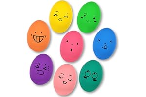 TONGKTAI 8 sztuk piłek dla psów z piszczałą piłką - interaktywna piłka z lateksu, miękkie jajko w kształcie jajka dla szczeniąt i małych średnich psów