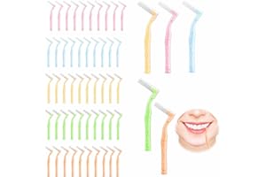 TMZELOA Szczoteczki międzyzębowe, 50 sztuk, 5 rozmiarów od 0,6 do 1,5 mm, z kapturem, szczoteczka do zębów międzyzębowych do czyszczenia zębów, aparatów, brwi