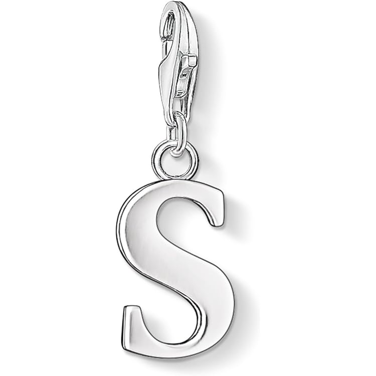 Buchstabe K Charm Anhänger - 925 Sterling Silber Mit Karabiner
