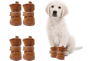 sylbx 4 pluszowe buty dla psa, bawełniane, słodkie buty dla psa, buty dla psa, do użytku wewnątrz i na zewnątrz, śniegowce dla zwierząt domowych, antypoślizgowe, ciepłe, dla małych psów