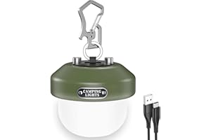 Wastou Lampada Campeggio, Luce da Campeggio Ricaricabile USB, Lanterna Tenda a Batteria, LED Luce Tenda Impermeabile con 6 Modalità, 150 Lumen, per Campeggio, Pesca, Escursionismo