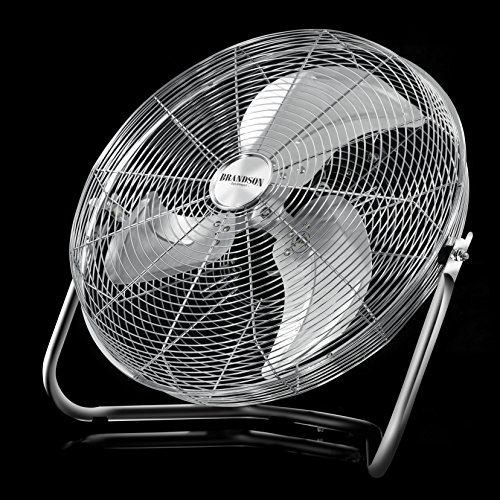 Brandson – Retro Windmaschine 120W / Ventilator in Chrom (Retro-Design) | Standventilator 50cm | Tischventilator / Bodenventilator | stufenlos neigbarer Ventilatorkopf | aus Vollmetall (verchromt) - 5