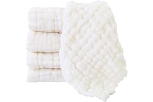 LIUNIAN 5 confezioni Salviettine per neonato in mussola, salviette per neonati in cotone al 100% naturale, asciugamano per il viso appena nato e traspirante per Sensitive Skin, 12''x12 ''