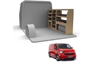 VAN DEMON Van Racking fits VW Transporter (LWB (L2) Wheelbase) Plywood Easy Self Assemble Tool Storage Shelving - Fitting Fixtures Included - (Driver Side)