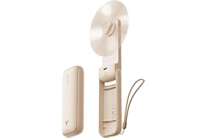 Aecooly Slim Handheld Fan,Thin Portable Fan, USB Rechargeable Mini Personal [24H Max Cooling Time],Battery Powered Small Foldable Pocket for Travel, Summer, Gifts for Women,Girls - Beige