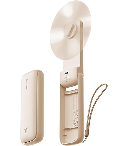 Ventilatore Portatile Pieghevole Gaiatop | USB Ricaricabile, 21 Ore Autonomia, 6 Velocità | Per Viaggi, Ufficio, Esterno