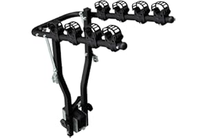 Peruzzo - Porte-vélo Arezzo 4 vélos - Noir - Universel sur attelage - Charge Max 50kg - Compatible Fat Bike - Inclinable pour accès Facile au Coffre - Installation et désinstallation faciles