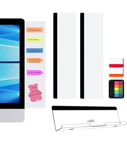 PATIKIL Monitor Memo Board, Transparent, Black Left And Right