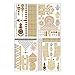 Tattify Metallic Gold Indian Style Jewelry Temporary Tattoos - Indian Princess (Set of 4 sheets)