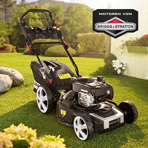BRAST Benzin-Rasenmäher Selbstantrieb Briggs & Stratton Motor 2,22kW (3PS) 51cm Schnittbreite 30-80mm Schnitthöhe 60L Grasfangkorb GT Getriebe Easy Clean Stahlblechgehäuse Rasen-Mäher B&S Benzinmäher - 2