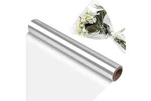 COZLLY 40 cm x 30 m - Cellophane transparent - Rouleau de cellophane - Film transparent - Film de cellophane à envelopper - Film de cellophane épais pour fleurs, paniers cadeaux - Artisanat