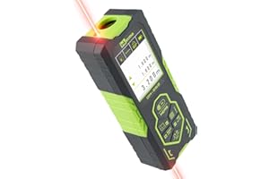 Metro Laser, Inkerma Medidor de Distancia Láser Bilateral, Medidor Láser Recargable con Pantalla LCD Retroiluminada a Color, Sensor de Ángulo, Modo Pitagórico, Área y Volumen