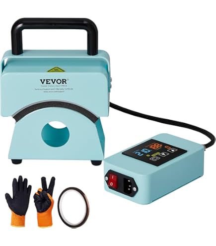 VEVOR Presse à Chaud Pour Chapeaux, Avec 4 Plaques Interchangeables