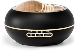 ‎SALKING SALKING Aroma Diffuser für Ätherische Öle - 400ml Aromatherapie Raumduft Ultraschall Diffusor Schwarz Holzmaserung Duftöldiffusoren Duftdiffusor Duftlampe Elektrisch RGB für Zuhause Büro Yoga Schlafen