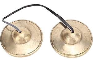LUQEEG Címbalos Tibetanos Tingsha Campanas de Meditación, 2.7in Latón Fuerte Penetración del Sonido Campanas Tingsha Cymbals, Ligero Portátil Campanas Tingsha Cymbals Om Mane Padme Hum