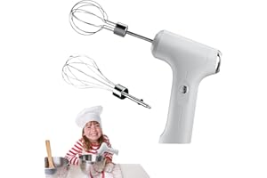 BAOK Batteur à Main électrique,Mélangeur portatif Rechargeable avec 2 têtes | Batteurs et Fouet en Fil torsadé en Acier Inoxydable, Cuisine pour mélangeur sans Fil pour œufs, pâte, Beurre