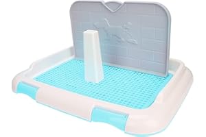 Focket Toilette per Cani, lettiera per Cani da Interno con Parete simulata, vaschetta a Rete per la minzione Programmata Toilette per l'addestramento dei Corgi, vaschetta per l'addestrame (Blu)