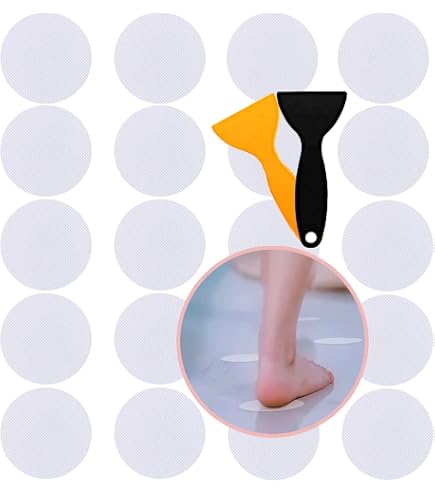 Lot De 20 Autocollants Antidérapants Ronds 10 Cm Pour Baignoire Et Douche - JZK Avec Grattoir - Sécurité Maximale