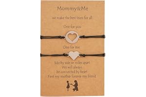 LuLiyLdJ bracelet mère et fille ensemble de 2 bracelets en forme de coeur assortis bijoux cadeaux d'anniversaire pour mère et fille filles ...…