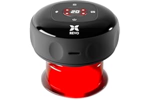 REVOMADIC REVO the Original 4-in-1 Smart Cupping Therapy Massager with Red Light Therapy for Targeted Pain Relief, Knots, Aches, Muscle Soreness, Circulation and Tighter Skin | Portable Electric Cupping Kit