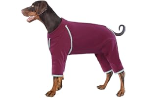 Hjyokuso Traje Recuperacion Perro Body Perro Post Cirugía Hembra Macho, Pijama Perro con Cremallera, Alternativas De Collar Isabelino Perro, Disfraz Perro para Perros Pequeños, Medianos Y Grandes