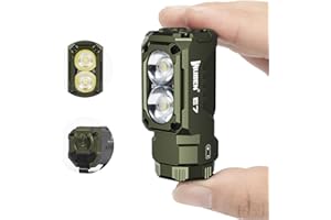 WUBEN E7 1800 lumen verde militare mini torcia ricaricabile con magnete – torcia elettrica super luminosa a 6 modalità EDC LED ricaricabile di tipo C IP68 torcia frontale salvataggio campeggio
