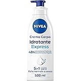 Nivea Crema Corpo Idratante Express, Assorbimento Extra Rapido, Idratazione Profonda e a Lunga Durata, 500 ml