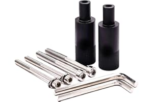 OURBEST Motorcycle Mudguard Fog Light Bracket, Fork Hole Mounted M6 M8 Fog Spotlights Mounting Bracket Stent, 2 Pack (Black)