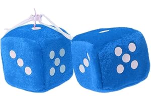 Xuniu 1 Pair Fuzzy Dice with Dots Rear View Mirror Hanger For Car Interior Ornament Decoration