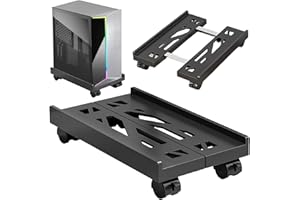 SPORWAY CPU Holder Cart: Supporto per PC Con 4 Ruote, Regolabile, Carrello Porta Tower, Adatto alla Maggior Parte dei Computer Desktop (Nero)
