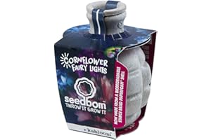 Kabloom - Eco Friendly Cornflower Fairy Lights Seedbom - Gardening Gifts - Flower Seeds - Wildflower Seed Mix Shell - Seeds for Planting UK