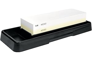 KAI Pierre à aiguiser combinée, Grain : 3000/6000 - Aiguiseur de Couteaux Japonais pour Un affûtage Optimal et Le Polissage, Surface utilisable 18,5 x 6 x 3 cm, Blanc/Jaune