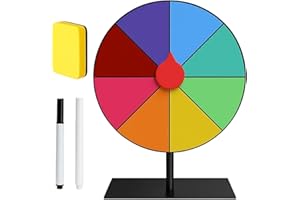 DVBCNME GlüCksrad Zum Drehen 8 Slots, Wiederverwendbar GlüCksrad Zum Drehen, Mit Markierstift, Black Brett Und Abnehmbarem StäNder FüR Messeparty Karneval