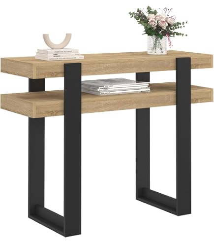 IDMarket - Consolle BAHIA Stile Scandinavo Con 1 Cassetto, Bianco, Gambe In Legno Di Pino, 105x40x72 Cm