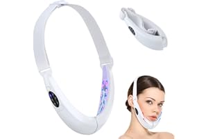 LOVCOYO V-Face Massaggiatore Modellante, 5 Modalità Microcorrente V Shape Massaggiatore Viso Pieghevole EMS Lifting Face Dispositivo Doppio mento riduttore jaw exerciser Rosso Luce Blu V Face Repair Machine.