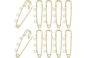 SUNNYCLUE 1 boîte de 30 Epingle de Surete Broche épingles Sûreté Dorées en Vrac en Métal et Fer Robuste pour Décoration Boucles Fermoir Broches avec 3 trous pour Pull Chapeau Écharpe Jupe Vêtements Ac