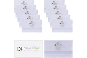 Vicloon Tarjetas de Identificación con Clip, 26 unidades Porta Tarjetas de Plástico, 90 x 56mm, Funda para Tarjetas de Identificación con Clip y Imperdible, para Escuelas, Exposiciones, Conferencias