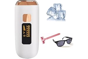 APSTOUR Laser Hair Removal for Women Permanent, Painless at-Home IPL Hair Removal Device Upgraded to 999,999 Flashes, 5 Level Energy Adjustable & 2 Modes for Beautify Skin, Face, Body, Bikini (Gold+White)