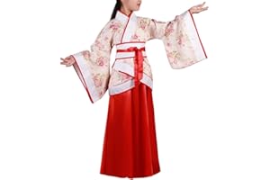 Yuluo Ragazze Vestiti Tang Completo - Cinese Stile Hanfu Bambini Palcoscenico Show Rappresentazione Cosplay Nazionale Tradizionale Commedia Retro Costumi Popolari