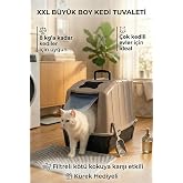 XXL B&uuml;y&uuml;k Boy Kapalı Kedi Tuvaleti, Filtreli ve K&uuml;rek Hediyeli, 59x41,5x47,5 cm - VN11097