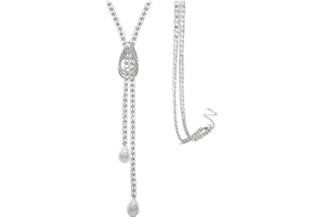 YeeHeen Long Necklace Crystal Sweater Chain Pendant Necklace
