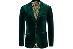 PJ PAUL JONES Herren-Blazer aus Samt, zwei Knöpfe, einfarbig, schmale Passform, Sportmantel für Abendessen, Abschlussball, Hochzeit