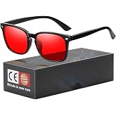 Okany Blue Light Blocking Glasses for Gaming and Computer, Ideal for Reducing Eye Fatigue and Glare, Red | Gafas Luz Roja con