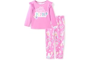 Peppa Wutz Mädchen Bekleidungssets Langarmshirt + Legging Sets Peppa Pig Pullover Geburtstag Geschenke Süße Mode Kinder Herbst Winter Outfit Zweiteilig Kleidung für Kleine Mädchen 2-6 Jahre 83-116