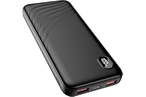 Thunelec Batterie Externe, 22.5W 10000mAh Power Bank Charge Rapide, Batterie Portable USB C Input & Output PD3.0/QC3.0, Chargeur Portable avec Affichage LED pour iPhone/Samsung/Huawei/iPad/Tablette