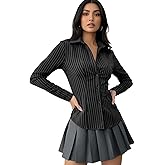 Aahwan Striped Front Button Long Sleeve Casual Shirt for Women's & Girl's