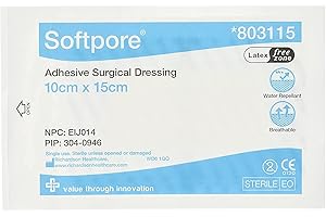 MEDISALE LTD Softpore Adhesive Surgical Dressing - 10cm x 15cm (10 Single Dressings)