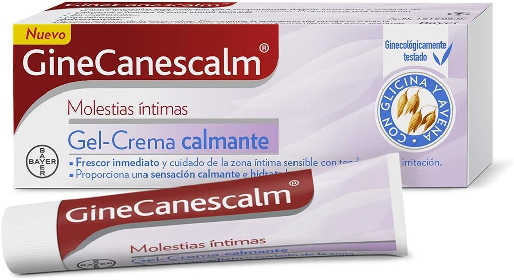 Canesten Bayer Molestias Íntimas Gel-Crema Calmante, una Ayuda para Aliviar la Irritación Vulvar e Hidratar la Zona Íntima, Frescor Inmediato, Sensación Calmante, 15 g