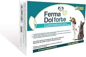 PETFORMANCE BENESSERE PER CANI E GATTI FermaDol Forte - 60 Compresse per le Articolazioni del Cane e del Gatto - con Glucosamina, Condroitina, Artiglio del Diavolo - Contrasta Dolore ed Infiammazione (Blister)