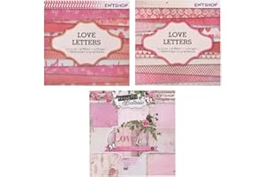 ewtshop® - 3 blocchi da 36 fogli di carta ciascuno, carta decorativa per il fai da te, 108 fogli, 36 fantasie